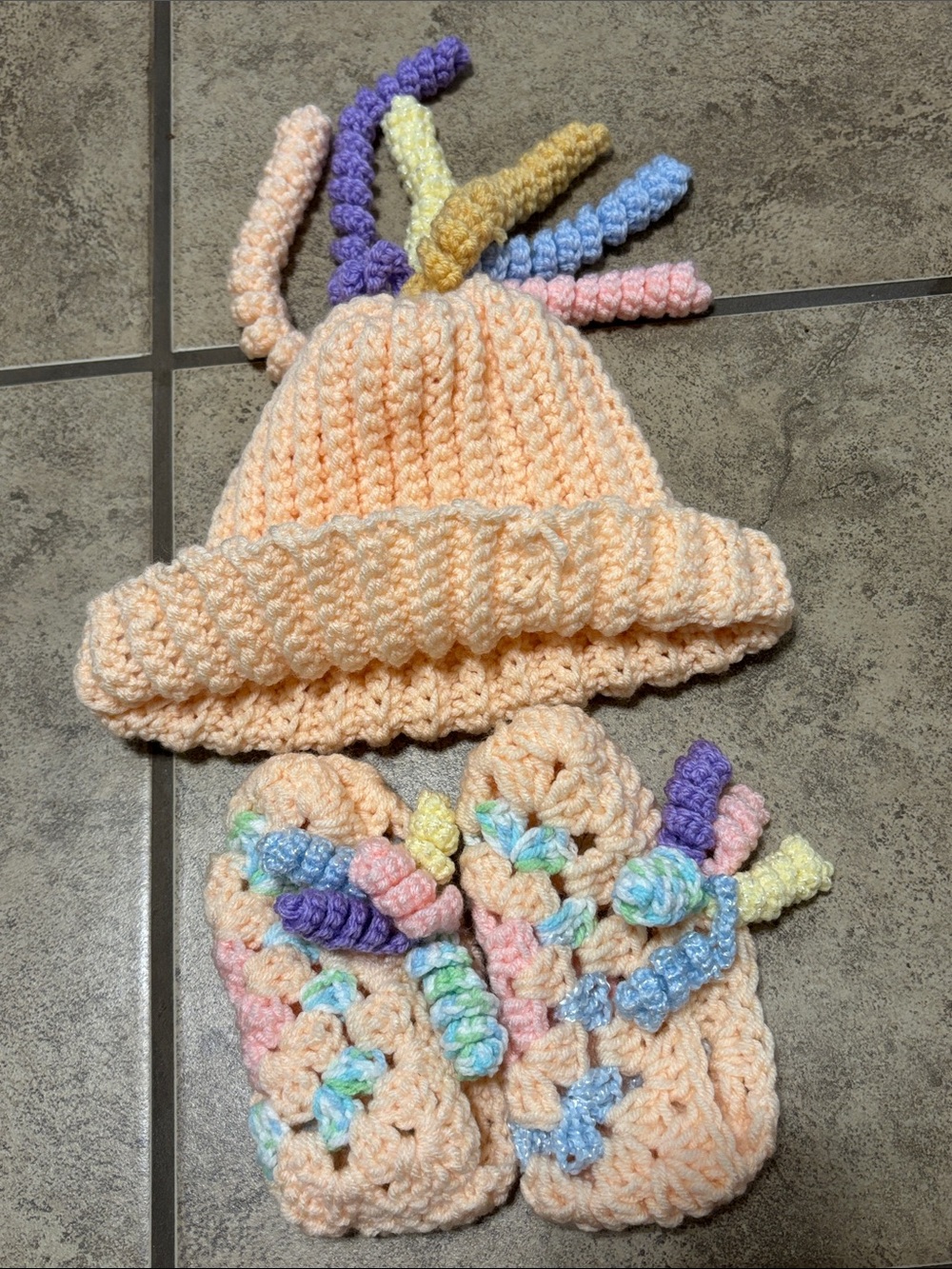 Baby Crochet Hat and Booties Bundle